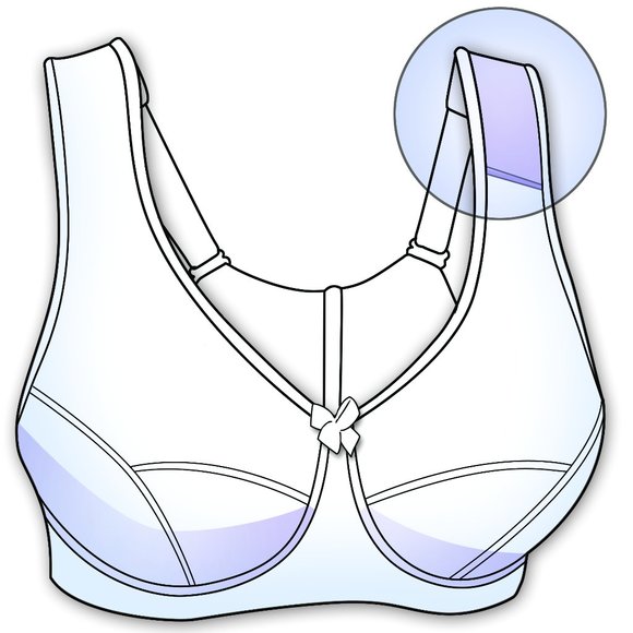Glamorise 48F 48G (Stretch-To-Fit) Bra WIDE STRAPS = Shoulder Comfort White NEW - Picture 6 of 16